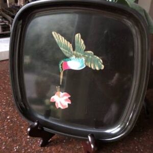 Vintage Plate Couroc of Monterey With Stand